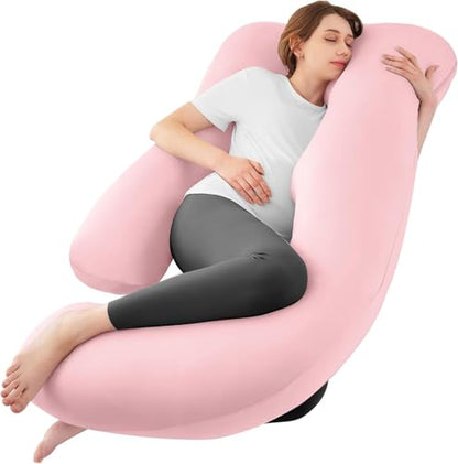 Cooling Pregnancy Pillows for Sleeping, 65'' Full Body Pillow, Light Pink - color: Light Pink, size: 65 Inch