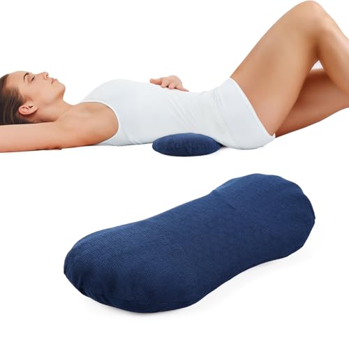 COMFYTHERA Lumbar Support Pillow for Sleeping Memory Foam Lumbar Support Cushion for Lower Back Pain Relief, Back Support Bed Pillow Waist Support (Dark Blue, Small) - color: Dark Blue, size: Small