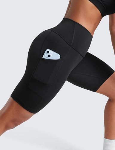 CRZ YOGA Butterluxe Biker Shorts Pockets 8" - color: Black, size: Large