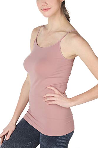 NIKIBIKI Women Seamless Basic Camisole, Made in U.S.A - color: Dusty Rose