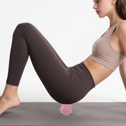 Spiky Massage Balls, 2PCS (Firm and Soft) - color: Softpink+hardpurple