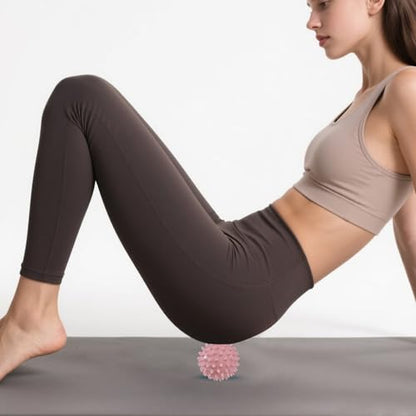 Spiky Massage Balls, 2PCS (Firm and Soft) - color: Softpink+hardpurple