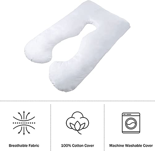Bluestone Pregnancy Pillow, Body Cushions for Adults, White, 60” x 38”