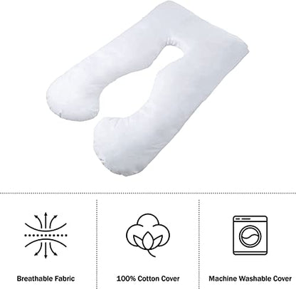 Bluestone Pregnancy Pillow, Body Cushions for Adults, White, 60” x 38”
