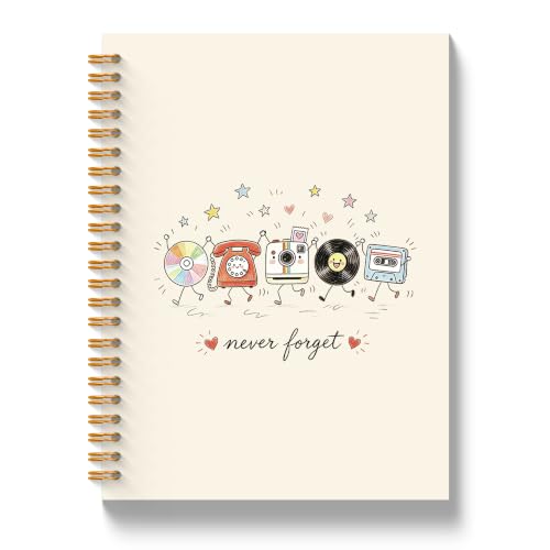 80s 90s Nostalgia Gifts Spiral Notebook 5.5x8.3in - color: Never Forget