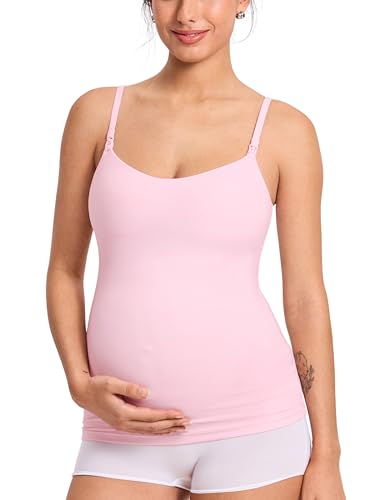 MOMANDA Nursing Tank Tops for Breastfeeding - color: Sweet Pink, size: Medium