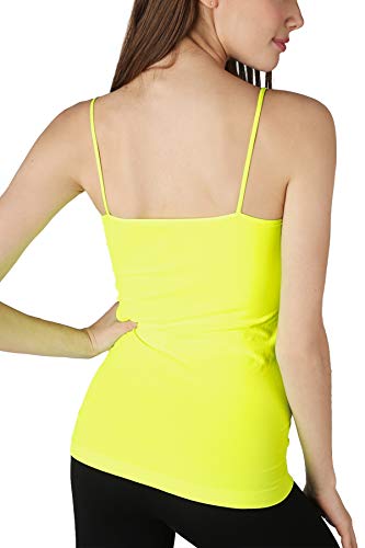 NIKIBIKI Women Seamless Basic Camisole, Made in U.S.A - color: Neon Yellow