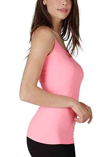 NIKIBIKI Women Seamless Basic Camisole, Made in U.S.A - color: Neon Pink