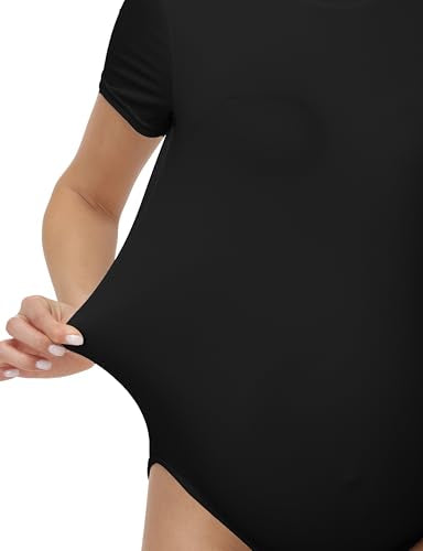 Women's Maternity Bodysuit Short Sleeve T Shirt - color: Black, size: Small