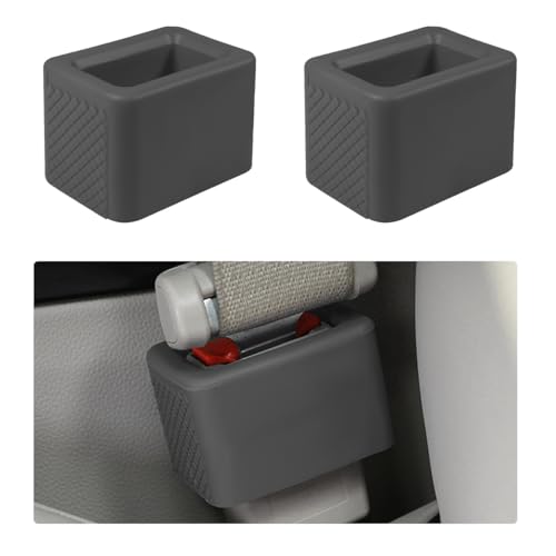 Augeny 2 PCS Seat Belt Buckle Holder, Silicone Auto Rear Seatbelt Buckle Booster to Makes Receptacle Stand Upright for Easy Access, Universal Vehicle Seatbelt Buckle for Kids (Dark Gray) - color: Dark Gray