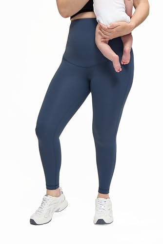 Ingrid & Isabel Basics Postpartum Compression Leggings - color: Rainstorm Blue, size: X-Large