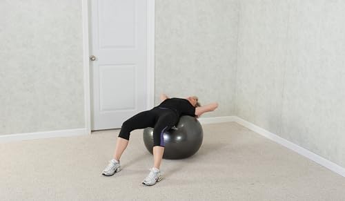 Black Mountain Products Professional Grade Exercise Stability Yoga Ball, Foot Pump, Ball Plug, Plug Puller, 2000 Pounds Static Weight Capacity Antiburst - color: Black, size: 55 cm