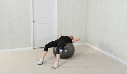 Black Mountain Products Professional Grade Exercise Stability Yoga Ball, Foot Pump, Ball Plug, Plug Puller, 2000 Pounds Static Weight Capacity Antiburst - color: Purple, size: 75 cm