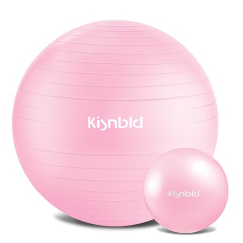 kisnbld Exercise Ball, Extra Thick Yoga Ball for Home Workout & Stability - color: Misty Rose, size: L,(23-26in,58-65cm)