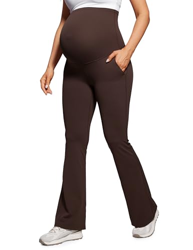 CRZ YOGA Maternity Flare Legging Pocket 31'' - color: Hot Fudge Brown, size: Small