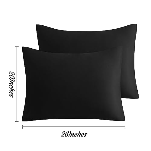 NTBAY Standard Microfiber Pillowcases, Set of 2, Black - color: Black, size: Standard (20"x26")