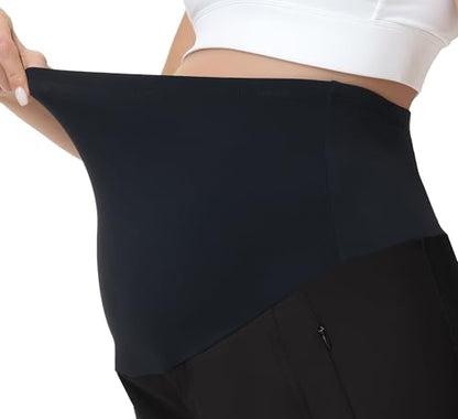 Women's Maternity Athletic Shorts - color: Black, size: Medium