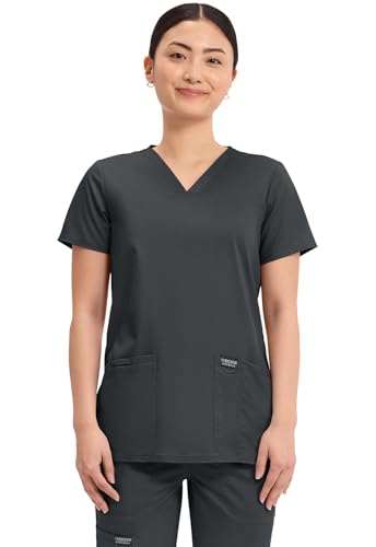 Cherokee WW Revolution Medical Women's Scrub Top V-Neck 3-Pocket Scrubs - color: Black, size: Medium