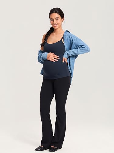 MOMANDA Nursing Tank Tops for Breastfeeding - color: Twilight Blue, size: Large