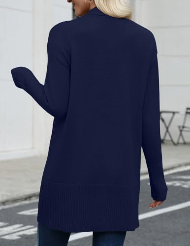 Zeagoo Cardigan Sweaters for Women Open Front Cardigans Long Sleeve Sweater - color: Navy Blue, size: X-Large