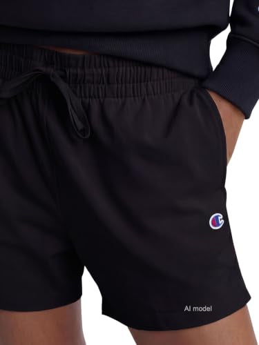Champion Women's 4" Lounge Shorts, Standard Fit, Lightweight, Available in Regular and Plus - color: Black, size: XX-Large