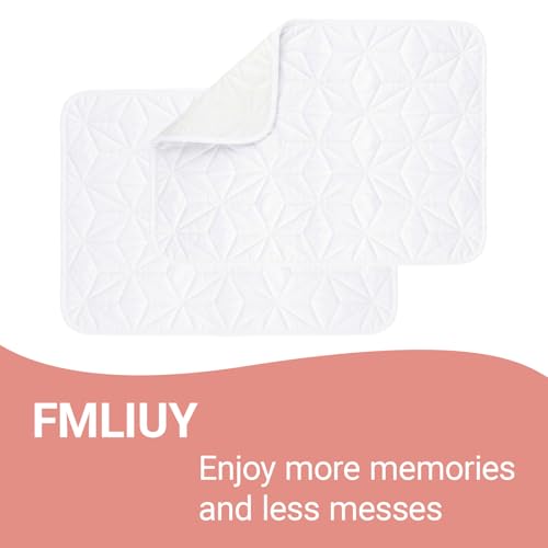 2 Pack Quilted Bed Pads Washable Waterproof 18x24 Inch White - color: White, size: 18"x24"