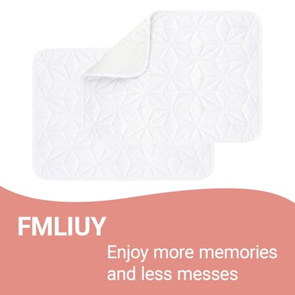 2 Pack Quilted Bed Pads Washable Waterproof 18x24 Inch White - color: White, size: 18"x24"