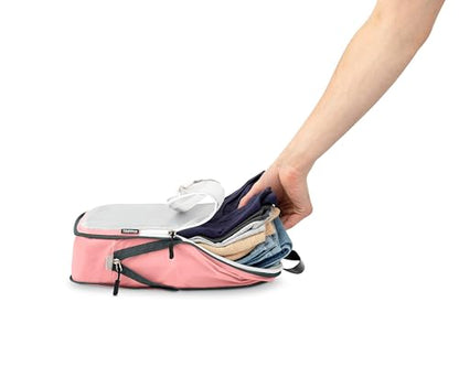 TRIPPED Travel Gear Large Compression Packing Cubes with Mesh 6-Piece Set - color: Dusty Rose