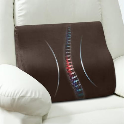 Lumbar Support Pillow for Recliner, Ergonomic Back Support Pillow - color: Coffee