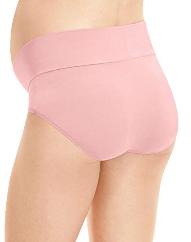 PLAYTEX Women's Maternity Fold Down Modern Brief Panties 3-pack - color: In the Navy Dot/White/Gentle Peach, size: Large