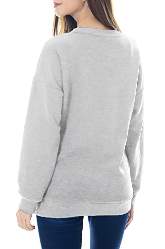 Smallshow Fleece Maternity Nursing Sweatshirt Long Sleeve Breastfeeding Tops - color: Light Grey, size: Large