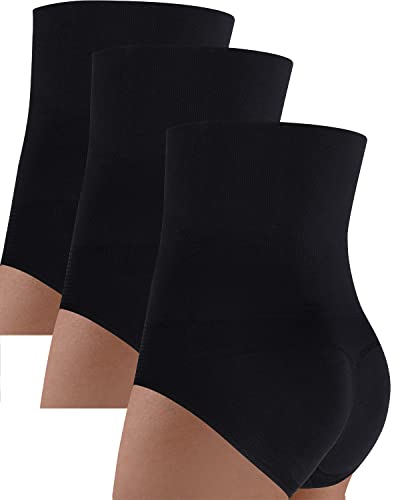 iloveSIA 3-Pack Postpartum Body-Shaping Underwear, High-Waisted Tummy Control Briefs for C-Section Recovery - color: Black/Black/Black, size: Medium