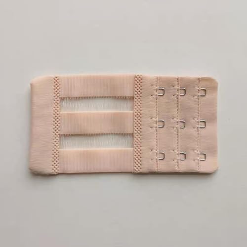Women Elastic Bra Extenders 1-6 Hook, Bras Back Extension Strap - color: 3 Hook 3/4" Spacing,black/Beige/Red 3pcs