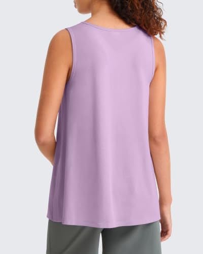 G4Free Lyocell Maternity Tank Tops Pregnancy Sleeveless Workout Shirts - color: Light Purple, size: X-Large