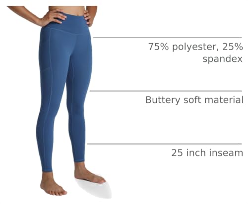 Colorfulkoala Essential 7/8 Leggings with Pockets - color: Blue Grouper, size: X-Large