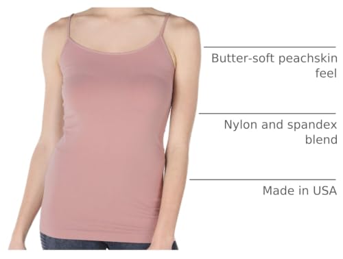 NIKIBIKI Women Seamless Basic Camisole, Made in U.S.A - color: Dusty Rose