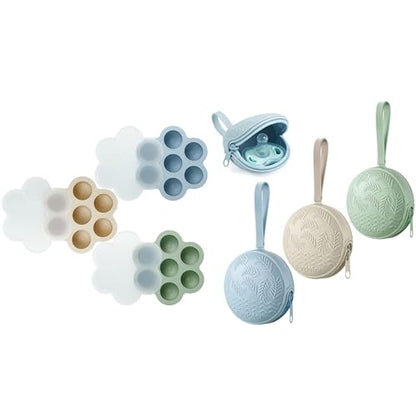 PandaEar Baby Food Freezer Tray with Lids & Pacifier Holder Holder Case