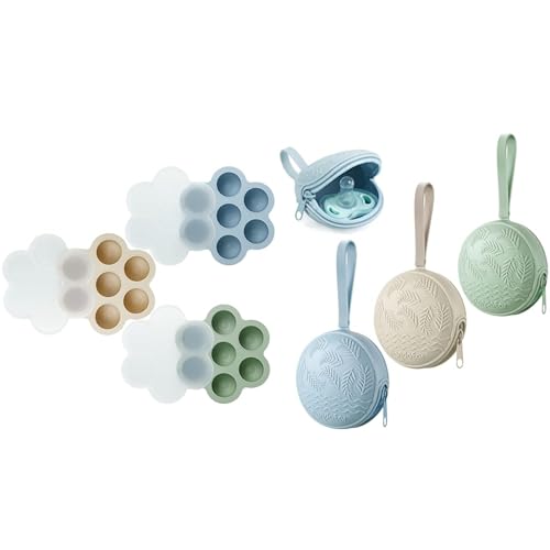 PandaEar Baby Food Freezer Tray with Lids & Pacifier Holder Holder Case