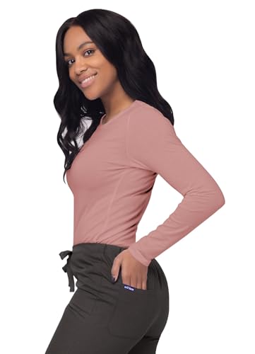 Sivvan 3-Pack Women's Long-Sleeve Comfort Underscrub Tee, Scrubs Undershirts - color: Blush, size: X-Small