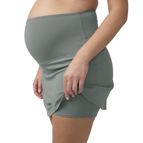 Ingrid & Isabel Basics Active Maternity Skort - color: Sage Green, size: Large