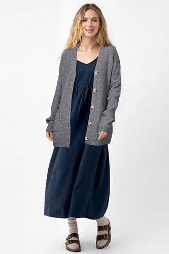 OUGES Women's Wool Blend Chunky Oversized Cardigan Soft Knit Button Down Sweater with Pockets 2026 - color: Light Grey, size: X-Large