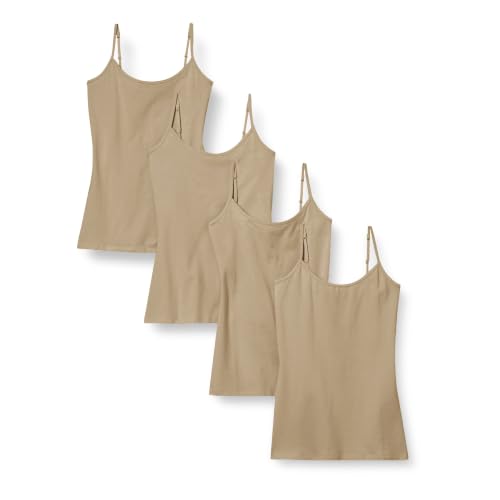 Amazon Essentials Women's Slim-Fit Camisole for Layering and Everyday Wear, Pack of 4 - color: 4-pack Bone, size: Large