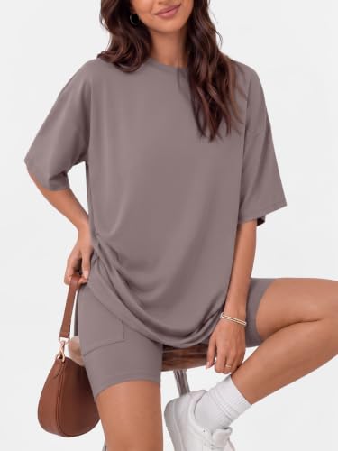 LILLUSORY Womens Lounge Sets 2 Piece Matching Pajamas Summer Outfit 2026 - color: Rose Taupe, size: Small
