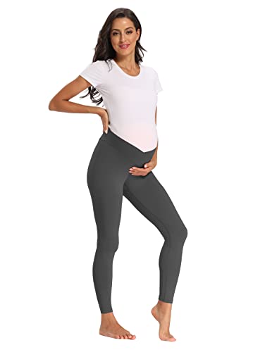 Foucome Women's Maternity Legging Under The Belly - color: Dark Grey, size: X-Large
