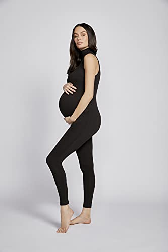 BUMPSUIT Maternity Bodysuit for Women Sleeveless Turtle Neck Pregnancy Jumpsuit Soft Stretchable Fabric Lightweight - size: Medium