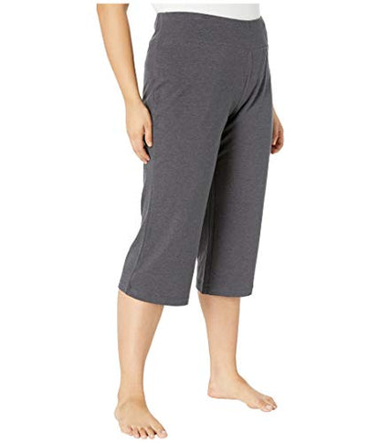 Jockey Womens Cotton Stretch Slim Flare Capri - color: Charcoal Grey Heather, size: Medium