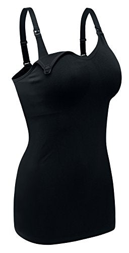Womens Maternity Nursing Tank Cami for Breastfeeding with Adjustable Straps - color: Black/Grey/White, size: Medium