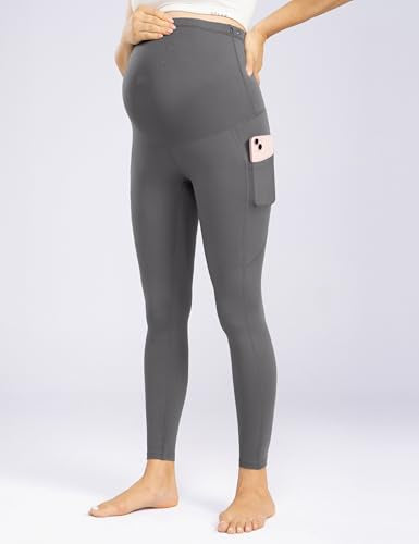 Enerful Maternity Leggings for Women - color: 2pack Black/Gray, size: Small