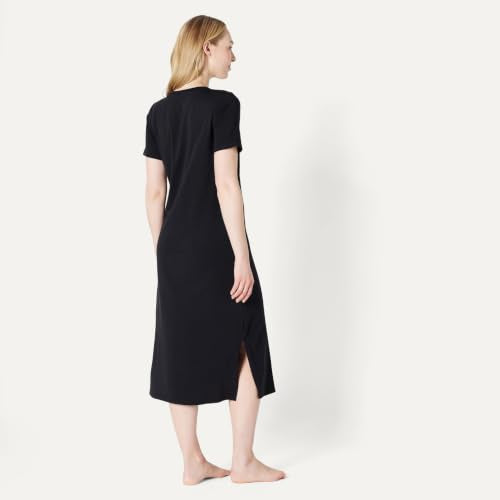 Amazon Essentials Women's Soft Cotton Modal Blend Short Sleeve Sleep Nightgown - color: Black, size: XX-Large