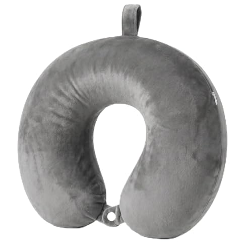 Travel Neck Pillow for Airplane with Pure Memory Foam(Smoky Grey) - color: Smoky Grey